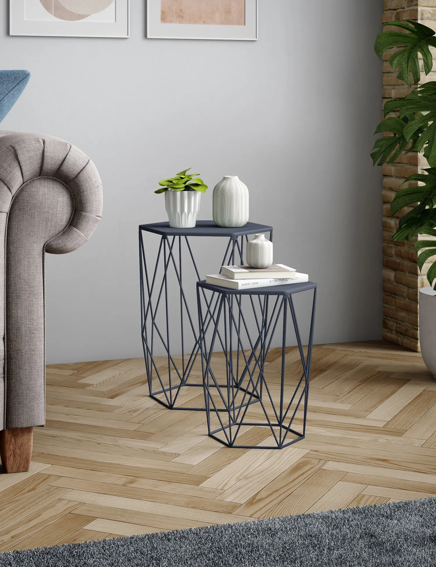 M&S Loft Wire Nest of Tables