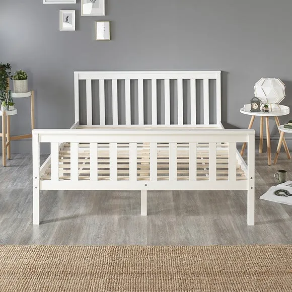 Return - Atlantic Wooden Bed Frame, Double White 5
