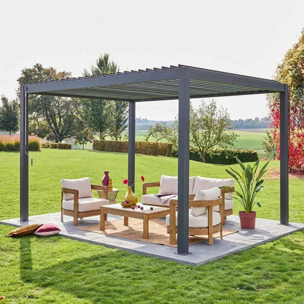 sweeek Louvered pergola aluminium 4 x 3m in Dark Grey 4