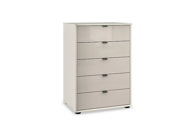 Amara 5 Drawer 60cm Glass Chest - Champagne