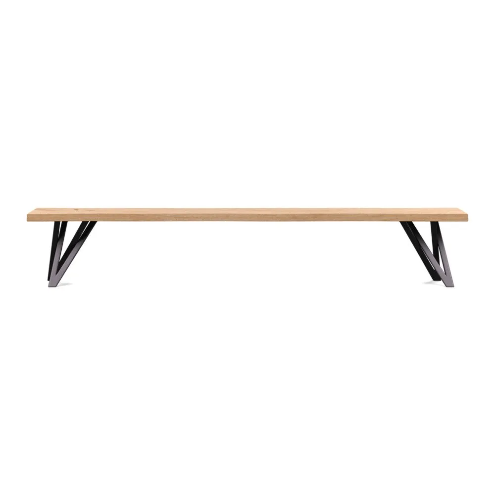 Heal's Vienna Bench 240x35cm Blonde Oiled Oak Natural Edge Filled 1