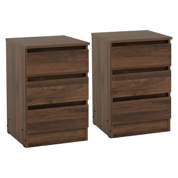 Set of 2 Walker 3 Drawer Bedside Tables 2