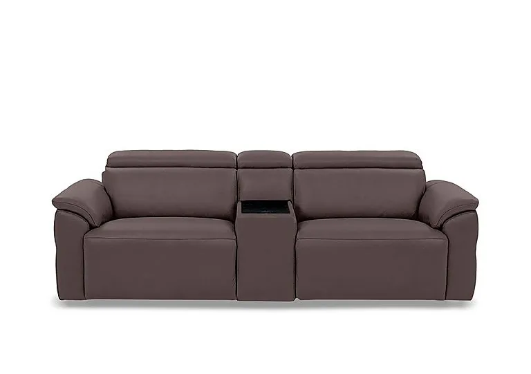 Dolomite 3 Seater Leather Power Recliner Sofa with Power Headrests and Console