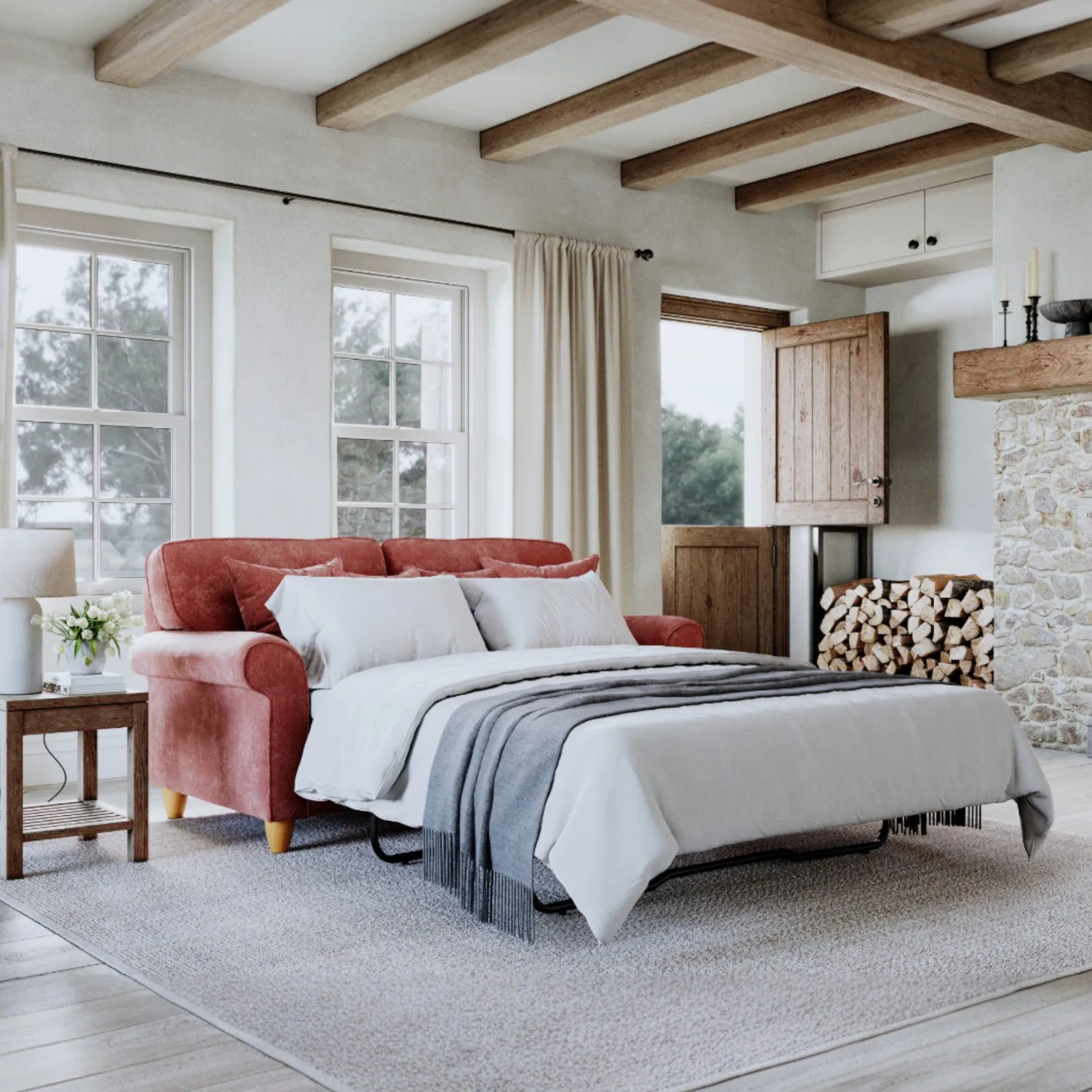The Great Sofa Company Flora Sofa Bed Glory Deep Terra in Terracotta 6