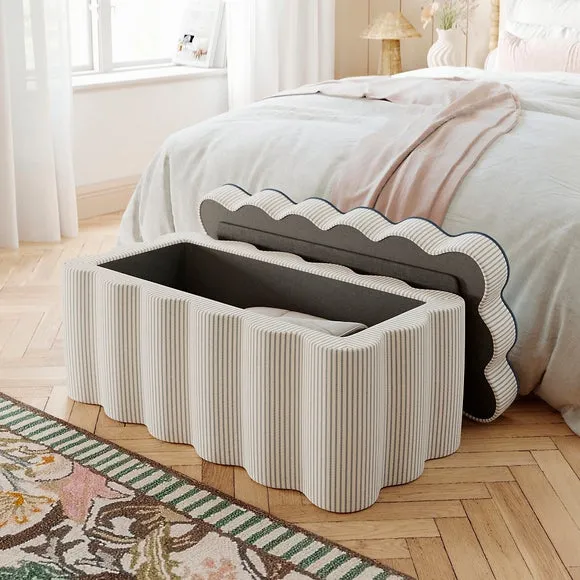 Wavie Tiny Stripe Storage Ottoman 2
