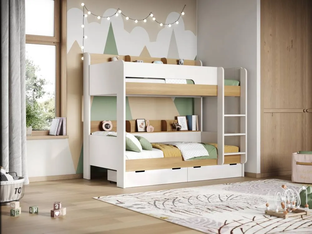 Flair Eddie Storage Bunk Bed in Light Oak 5