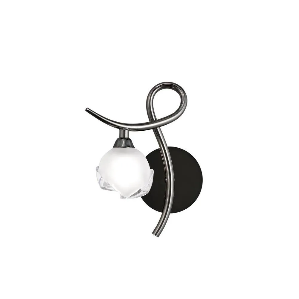 Netlighting Fragma Wall Lamp Left Switched 1 Light G9 Black Chrome