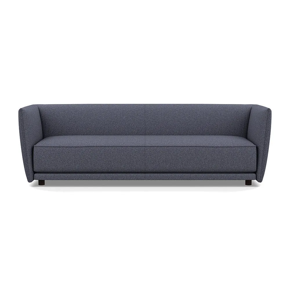 Heal's Valley 4 Seater Sofa Loop Boucle Navy Walnut Stain Feet 1