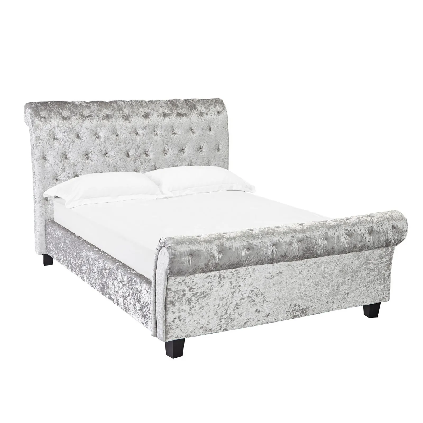 Isabella Velvet Bed Frame Silver