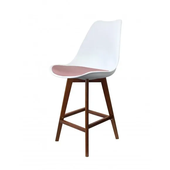 Fusion Living Soho White Plastic Bar Stool 2
