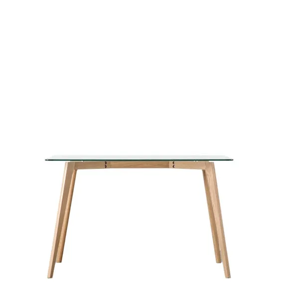 Brea 6 Seater Rectangular Glass Top Dining Table 2