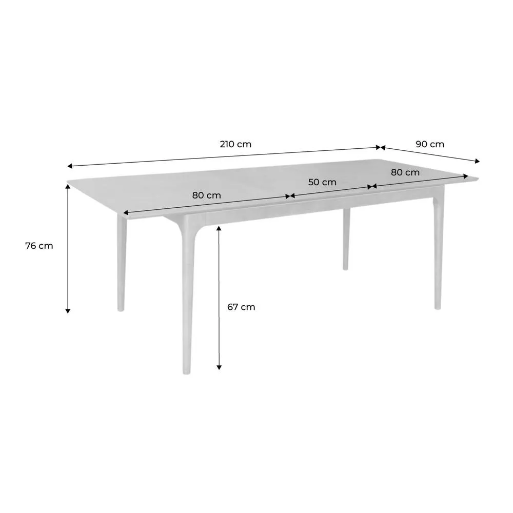 sweeek Rectangular dining table extendable rubberwood & ash veneer 6-8 seat in Brown 5