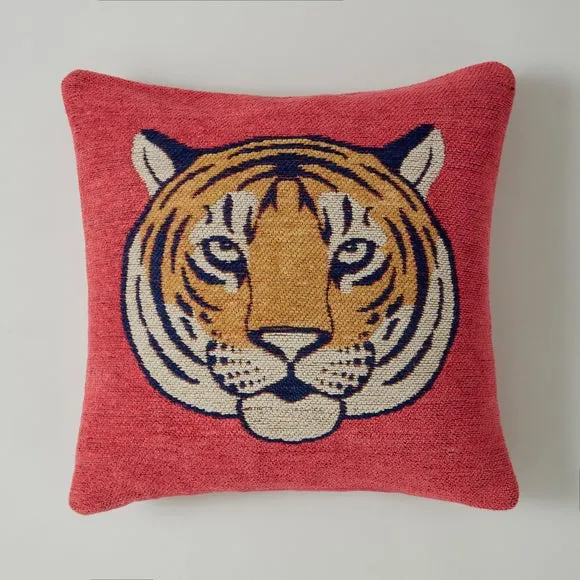 Woven Chenille Tiger Cushion 3