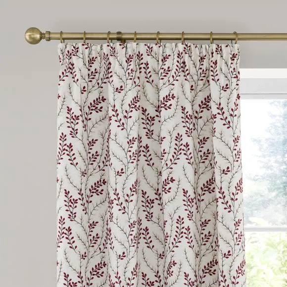 Shimla Embroidered Floral Pencil Pleat Curtains 1