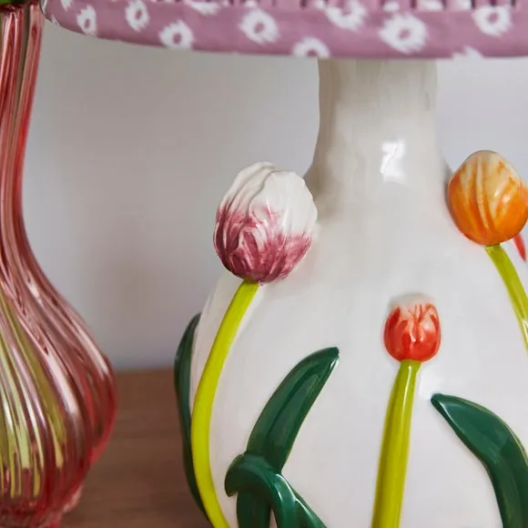 Ceramic Floral Frilled Table Lamp 3