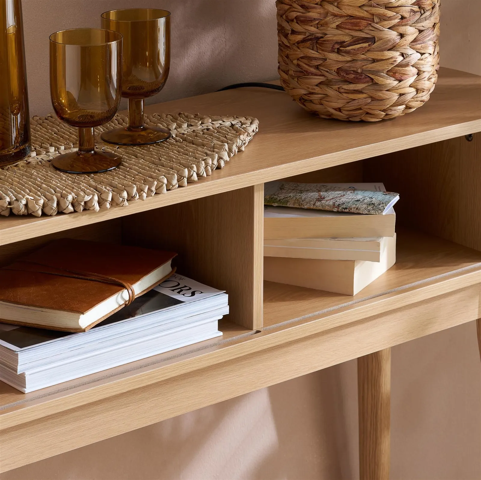 Birlea Fluted Console Table Axel in Brown 4