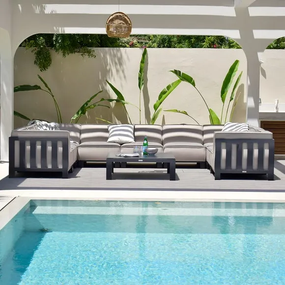 Maze Ibiza U Shape Garden Sofa Set with Square Table 3