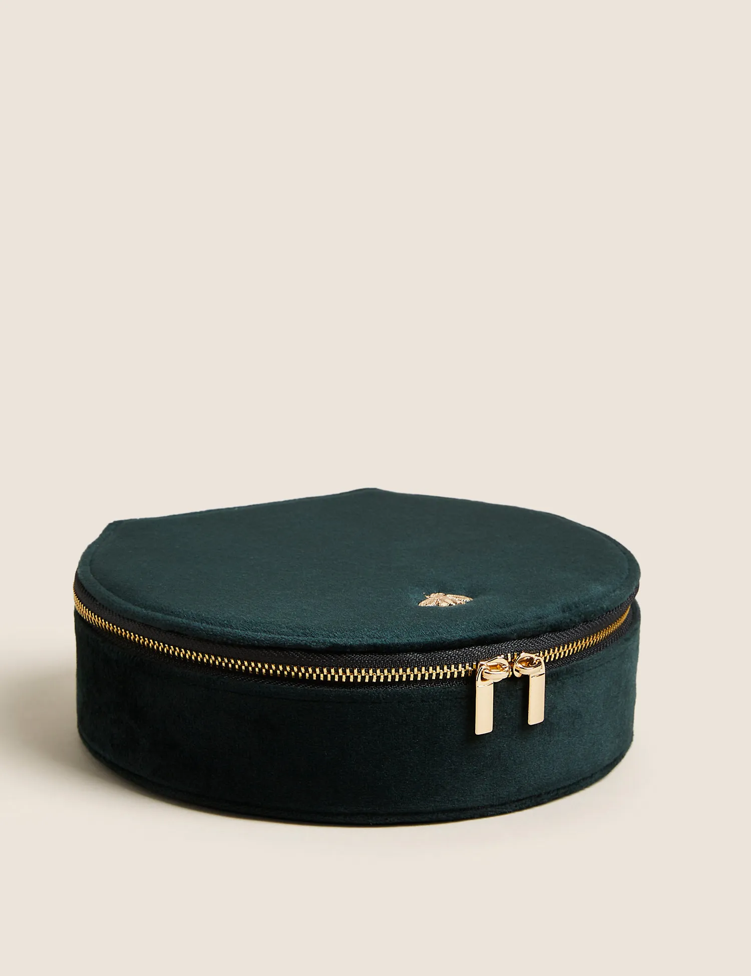 M&S Velvet Round Jewellery Box