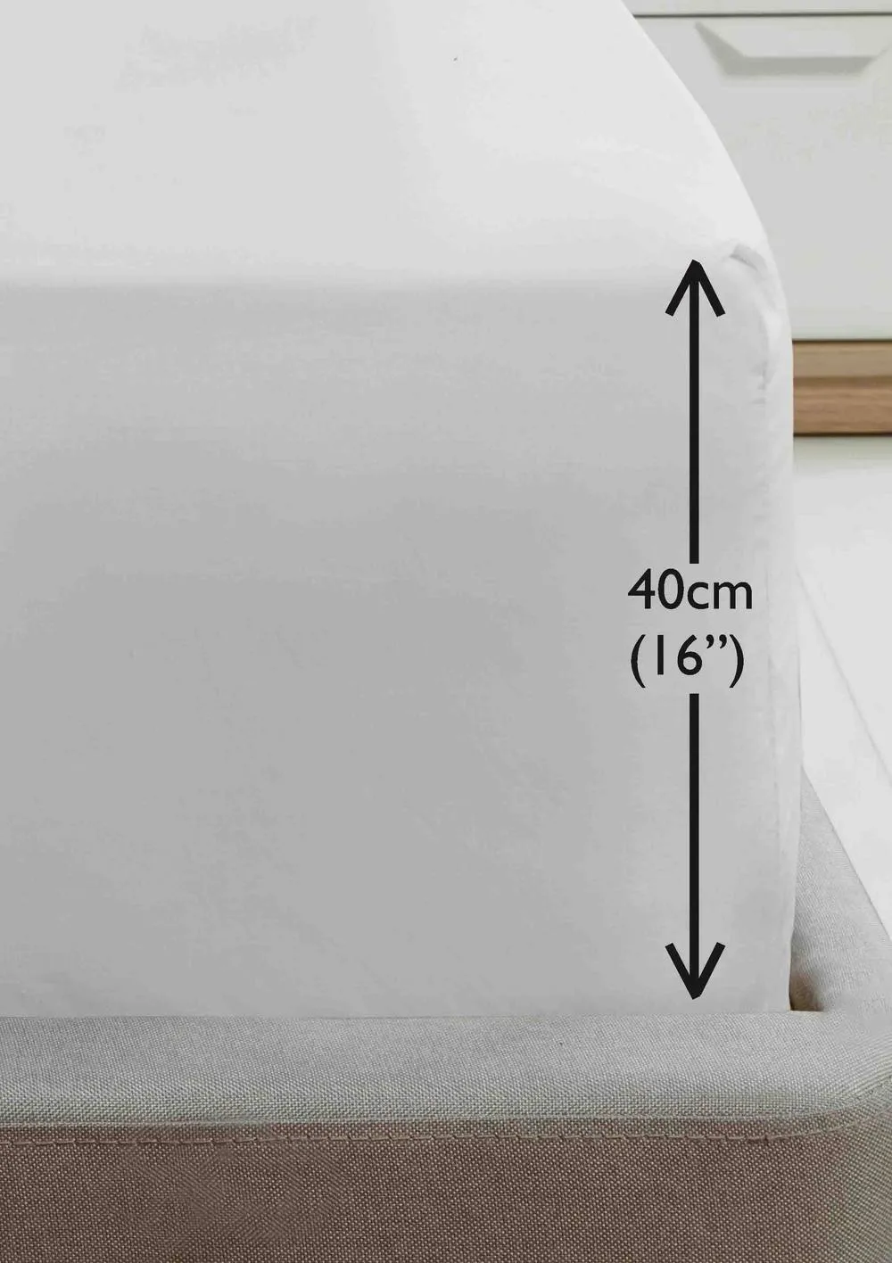 Rapport Home Primrose Hill Fitted Sheet 200 Thread Count Extra-Deep 40 cm in White 2