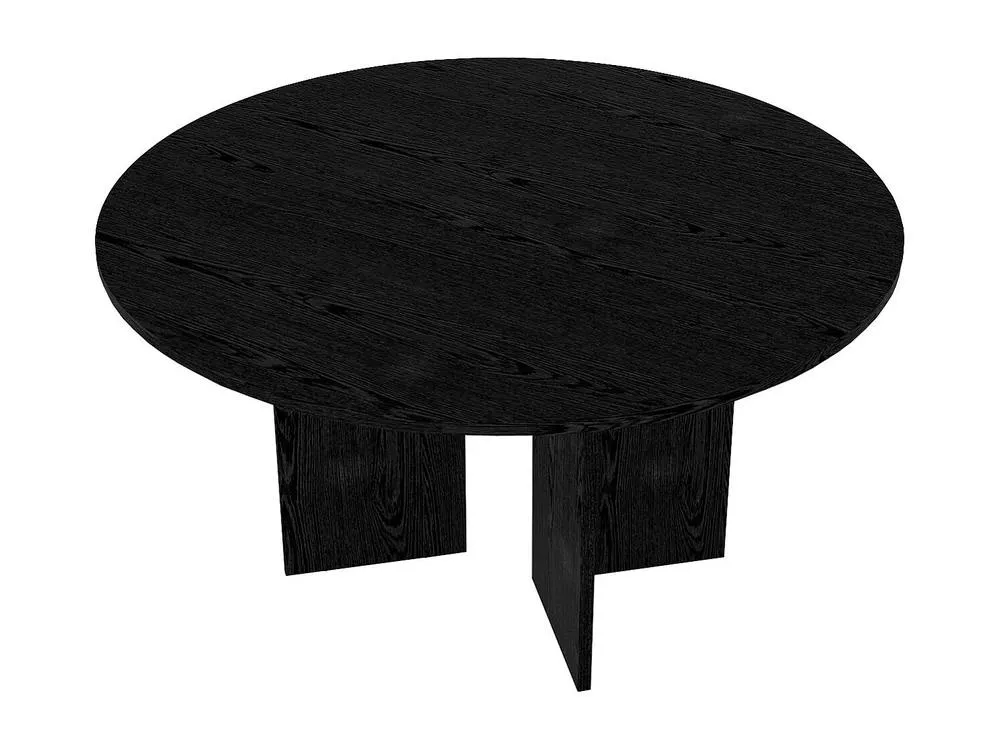 Vente-unique Round Dining Table Seats 6 - Black - TOPANIA 6