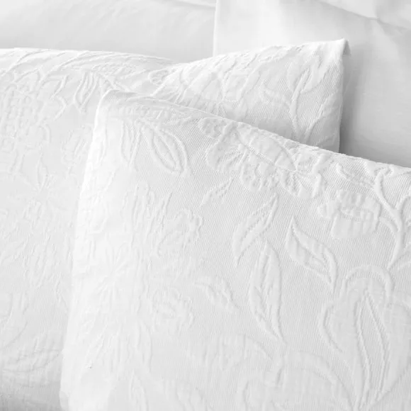 Bianca Fleur Matelasse Jacquard 100% Cotton Duvet Cover & Pillowcase Set 4