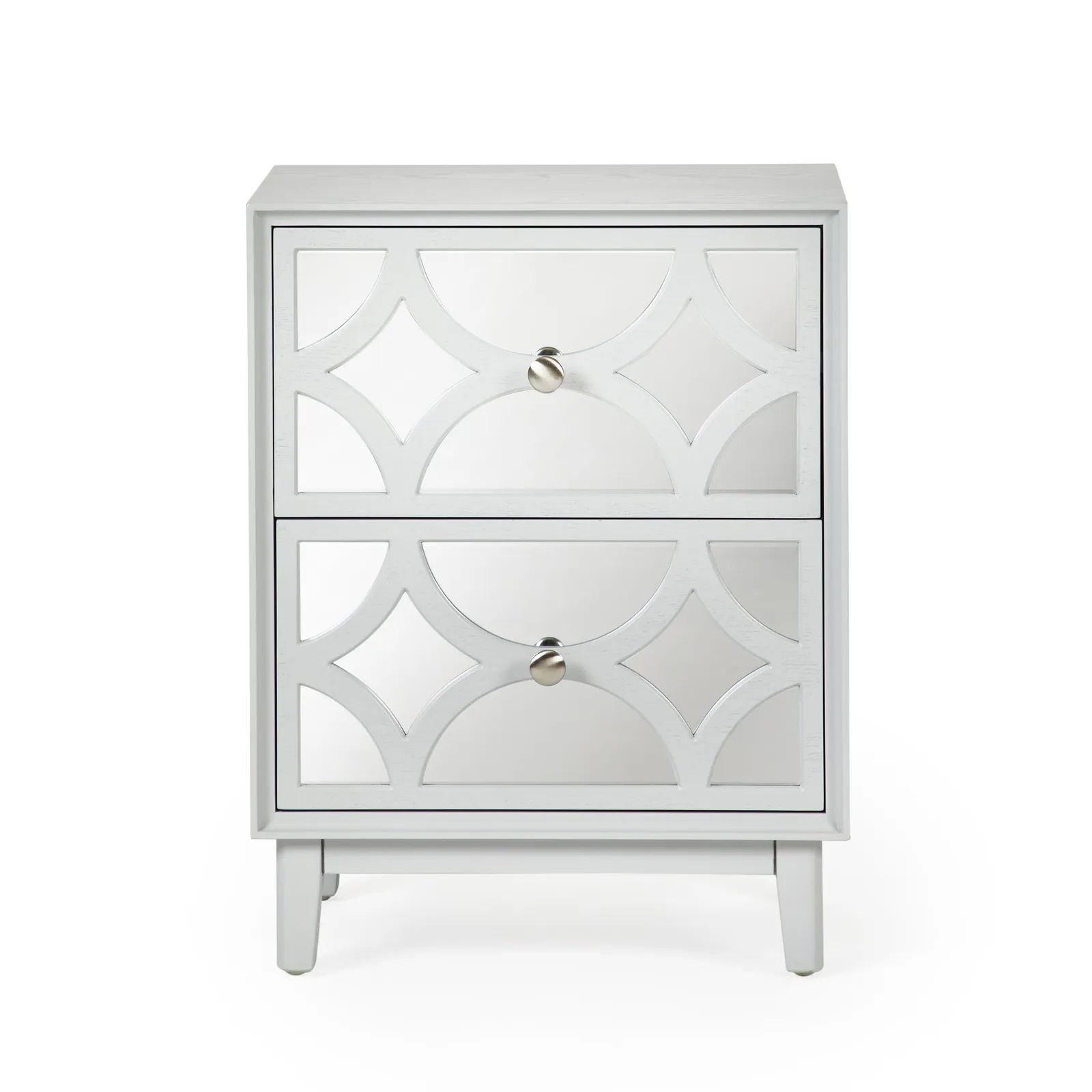 Delphi Grey 2 Drawer Bedside Table Grey