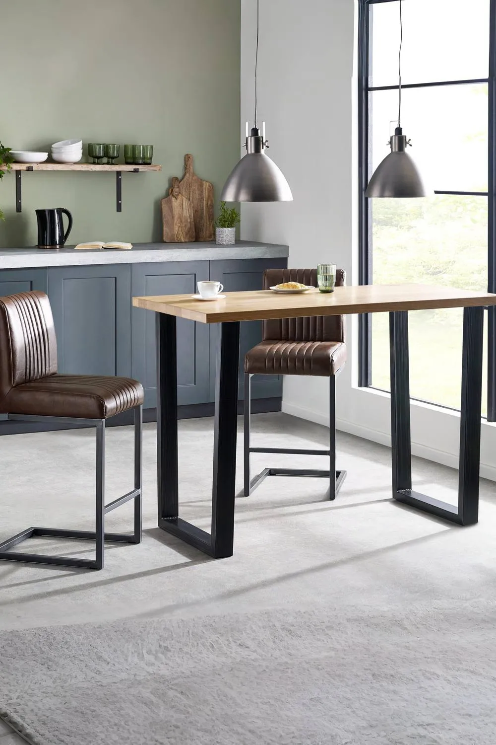 Julian Bowen Brooklyn Rectangular 2-4 Seater Bar Table in Light Oak 5