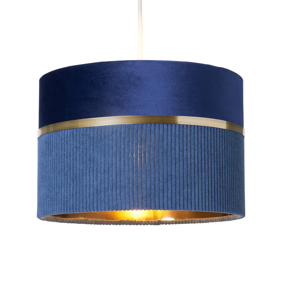 Violet 30cm Mixed Fabric Easyfit Shade, Blue
