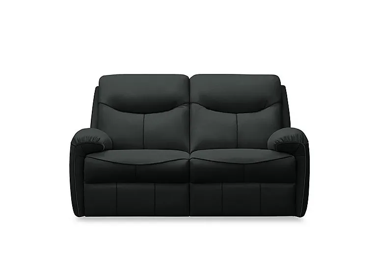 Amesbury Leather 2 Seater Power Recliner Sofa with Power Headrest, Power Lumbar and Heated Seats - Cambridge Black
