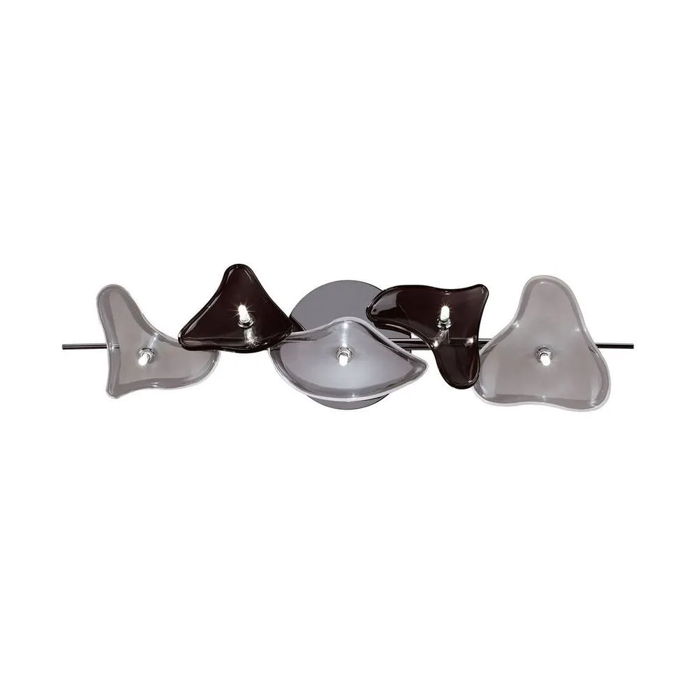 Netlighting Otto Ceiling Wall Chrome Black Glass 5 Light G4 CFL Compatible NOT LED in Grey