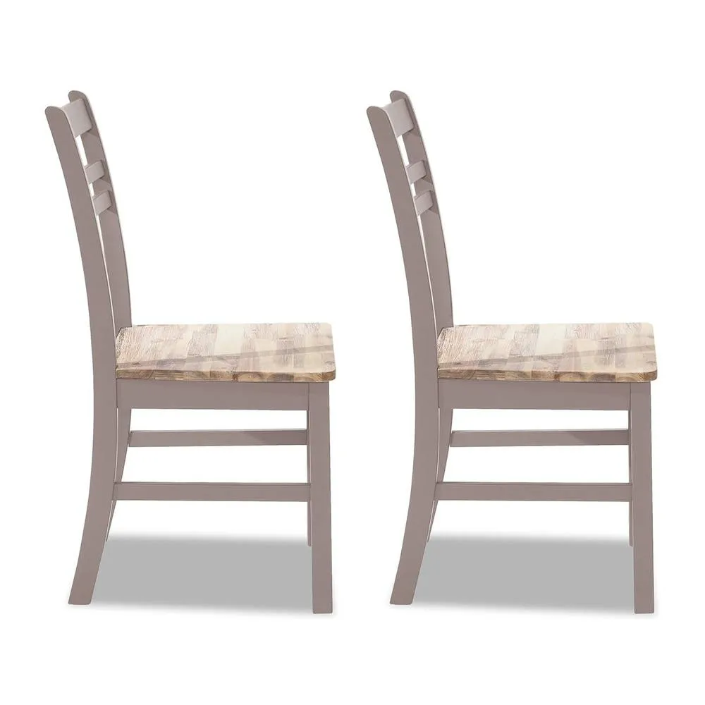 Statement Furniture Florence Country Style Wooden Chairs Set of 2 in Taupe