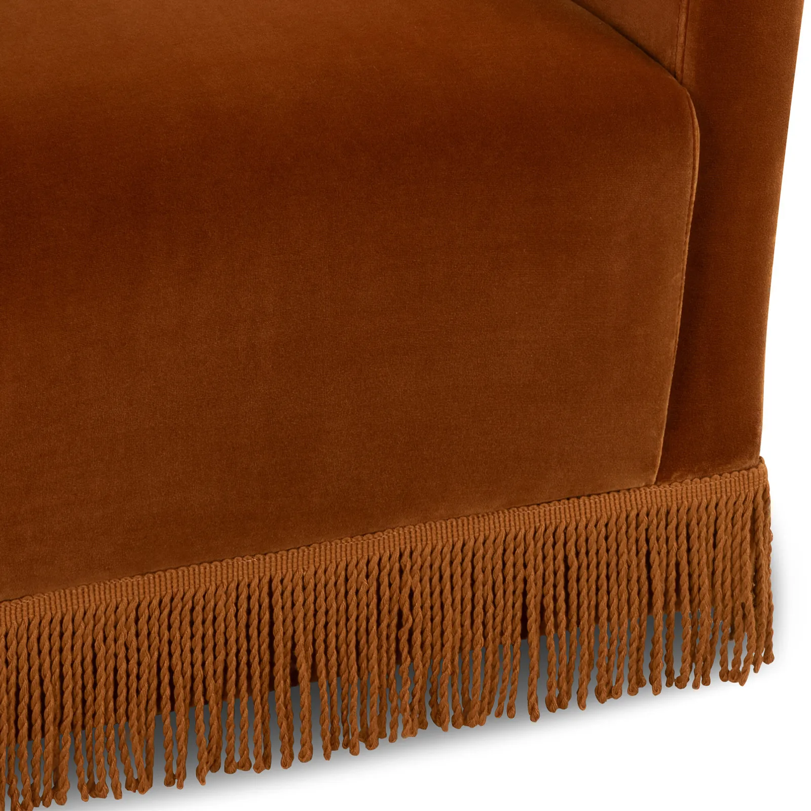Lilou Trumpet Armchair With Fringe, Red Velvet | Barker & Stonehouse 4