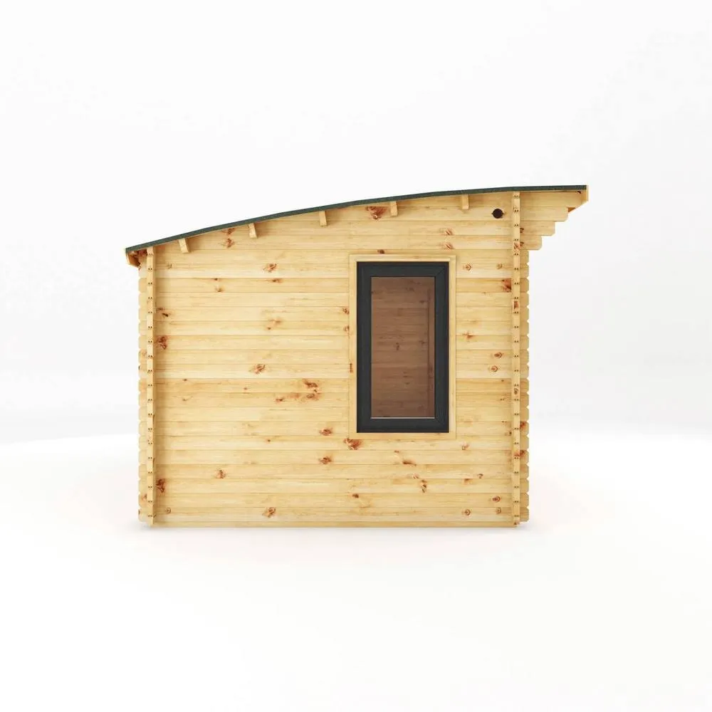 Mercia 3 x 3 m Curved Roof 44 mm Log Cabin with UPVC Windows & Doors in Natural 4