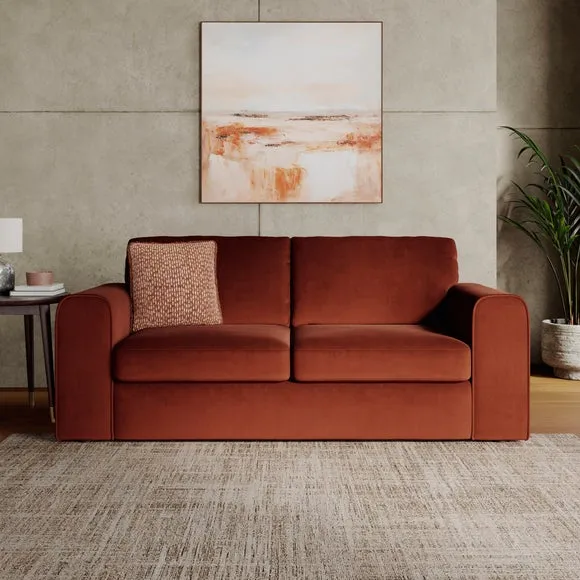 Abel Matte Velvet 3 Seater Sofa 1