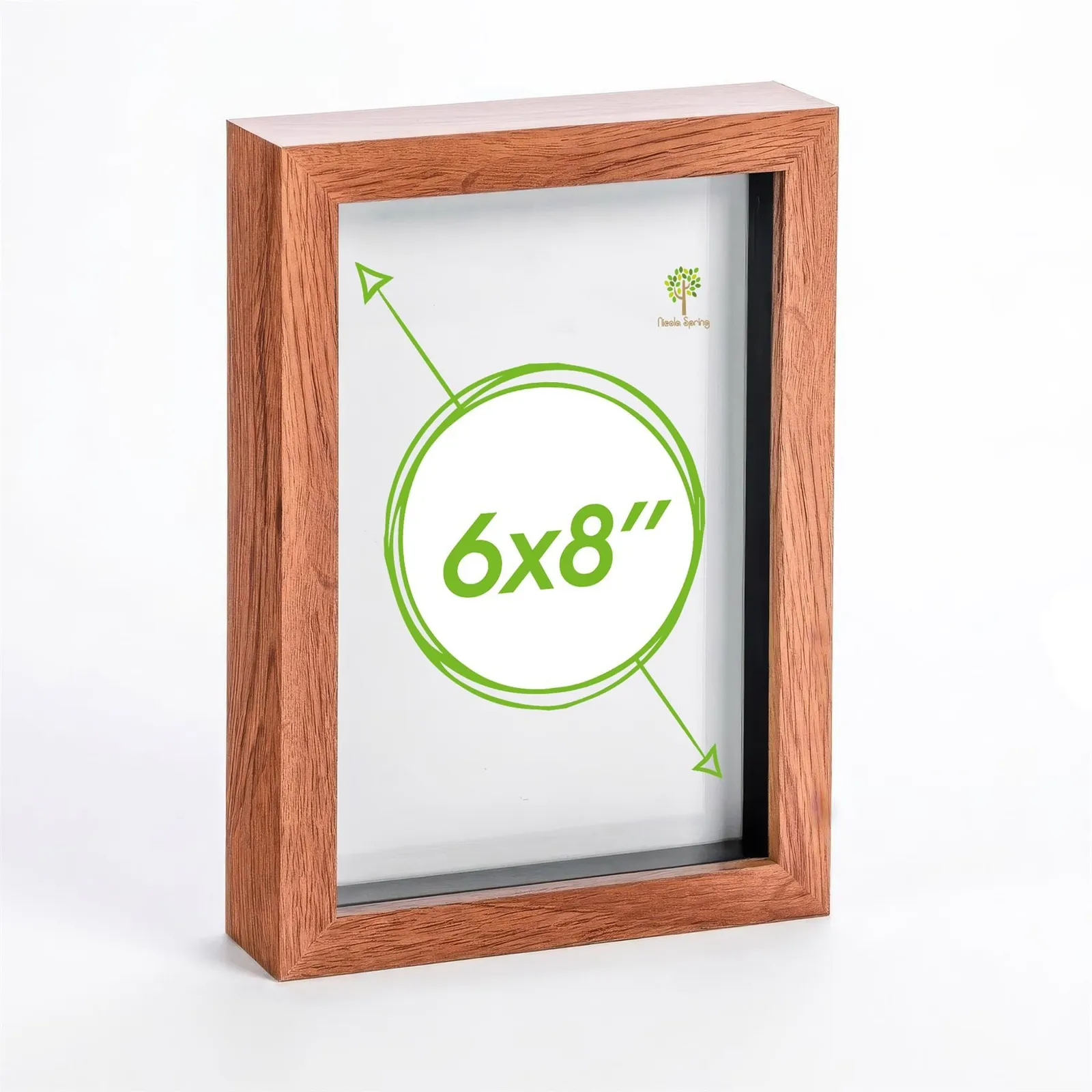 Nicola Spring 3D Box Photo Frame - A5 (6 x 8") - Pack of 1 in Dark Brown 1