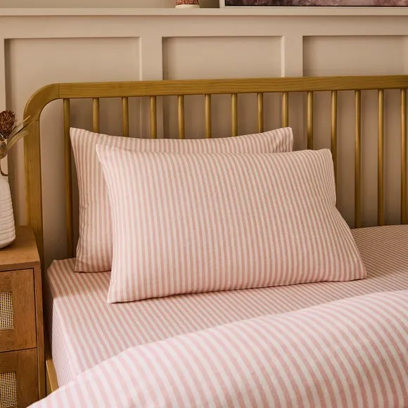 Camille Stripe 100% Brushed Cotton Standard Pillowcase Pair 1