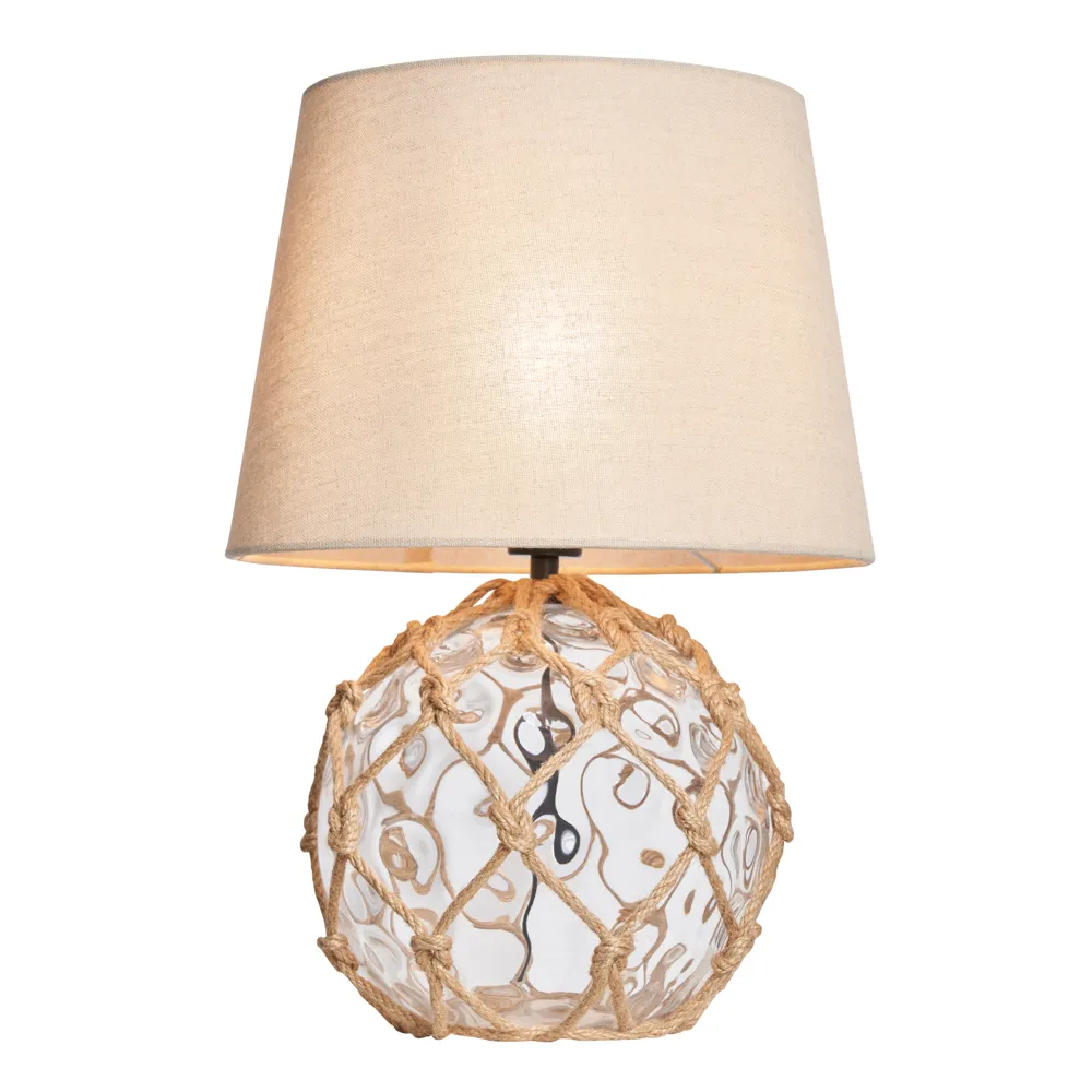 Lucy Buoy Style Glass Table Lamp, Clear