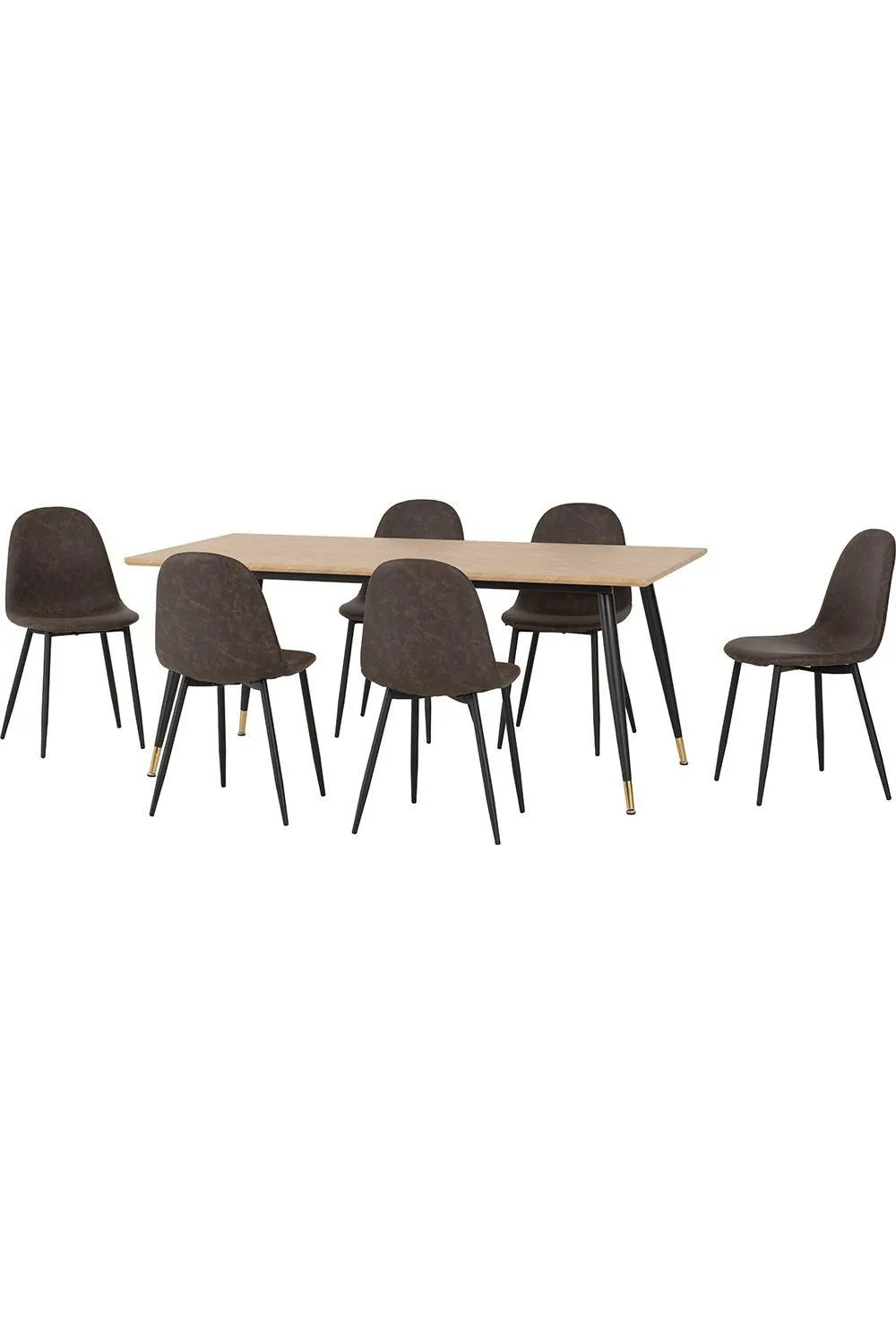 Seconique Hamilton Large Dining Set with Athens Chairs in Brown 3