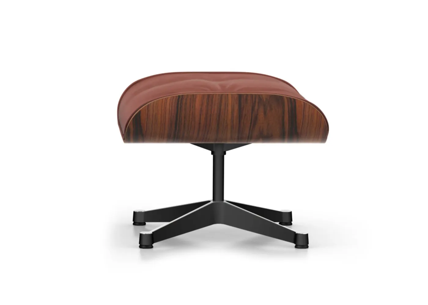 Vitra Classic Eames Lounge Ottoman in Santos Palisander & Brandy Leather