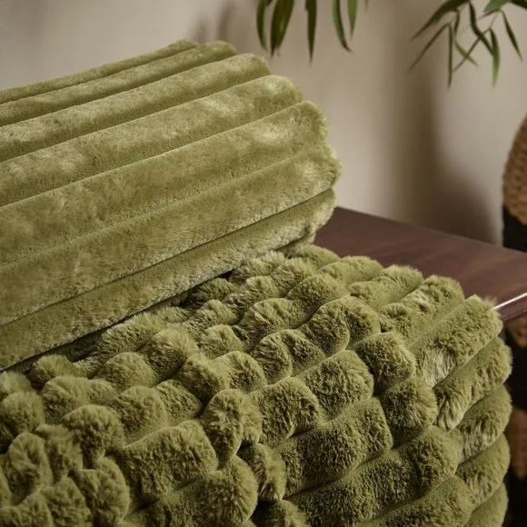 Cosy Ribbed Throw Blanket 130cm x 170cm 3