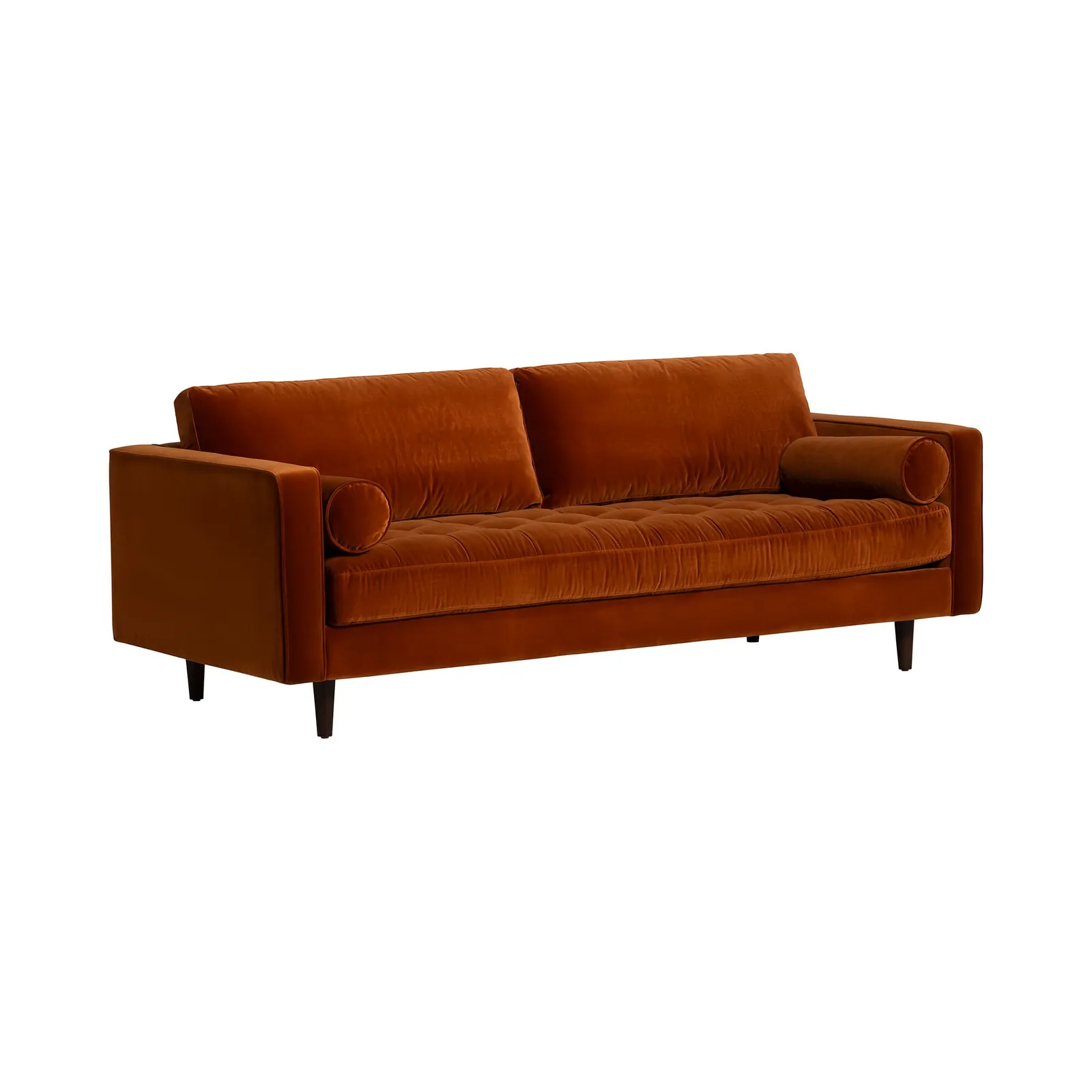 Hemingway 3 Seater Sofa, Orange Velvet | Barker & Stonehouse 3