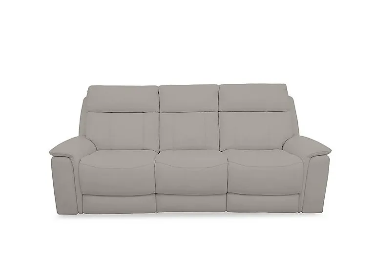 Chill Leather 3 Seater Power Recliner Sofa with Bluetooth - Silver Grey