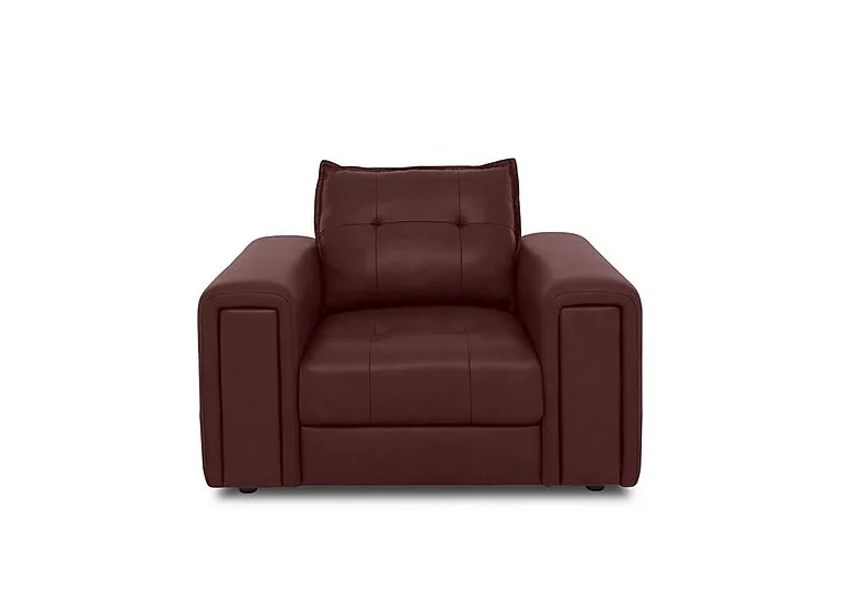 Goliath Leather Chair with Storage Drawer - Ruby