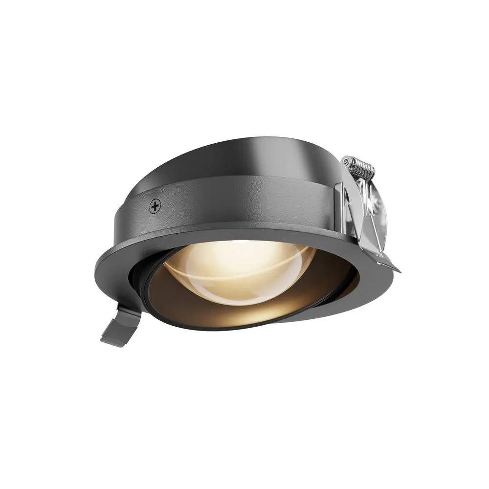 Netlighting Lens LED Recessed Wall Lamp Black 3000K IP44