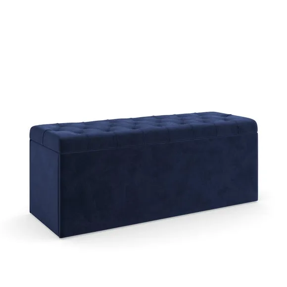 Emberly Velvet End of Bed Storage Ottoman 6