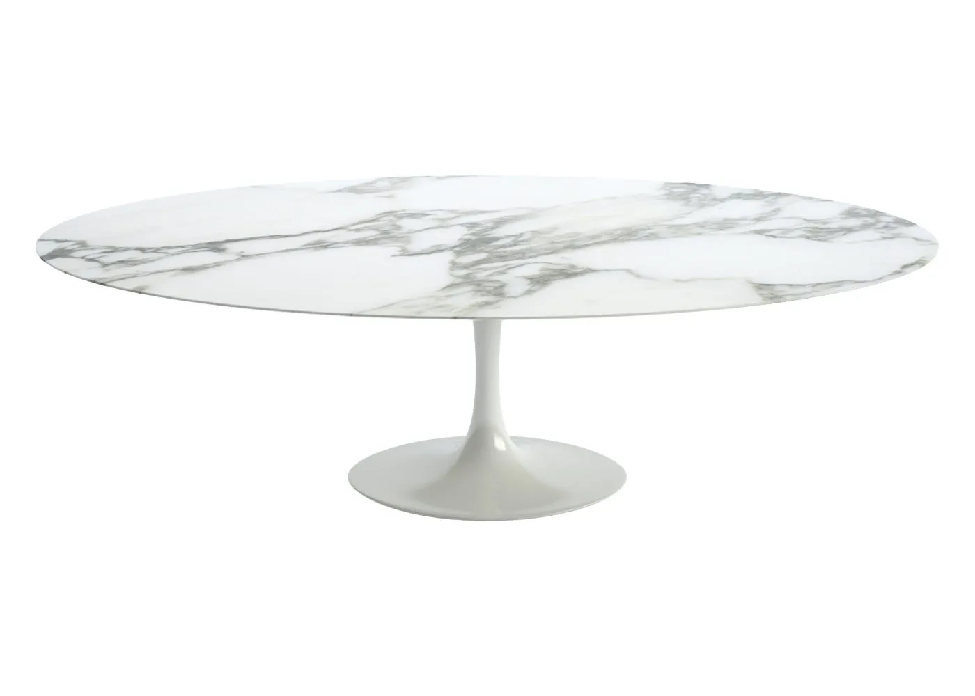 Knoll Saarinen Dining Table with White Base in Arabescato 244cm 1