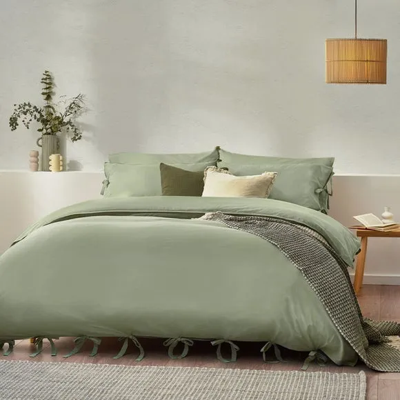Riviera Yard Mallow Bow Tie 100% Cotton Duvet Cover & Pillowcase Set 1