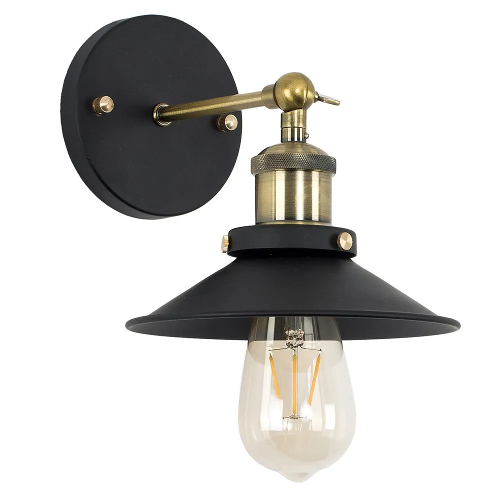 ValueLights Colonial Industrial Gold Indoor Wall Lantern 2