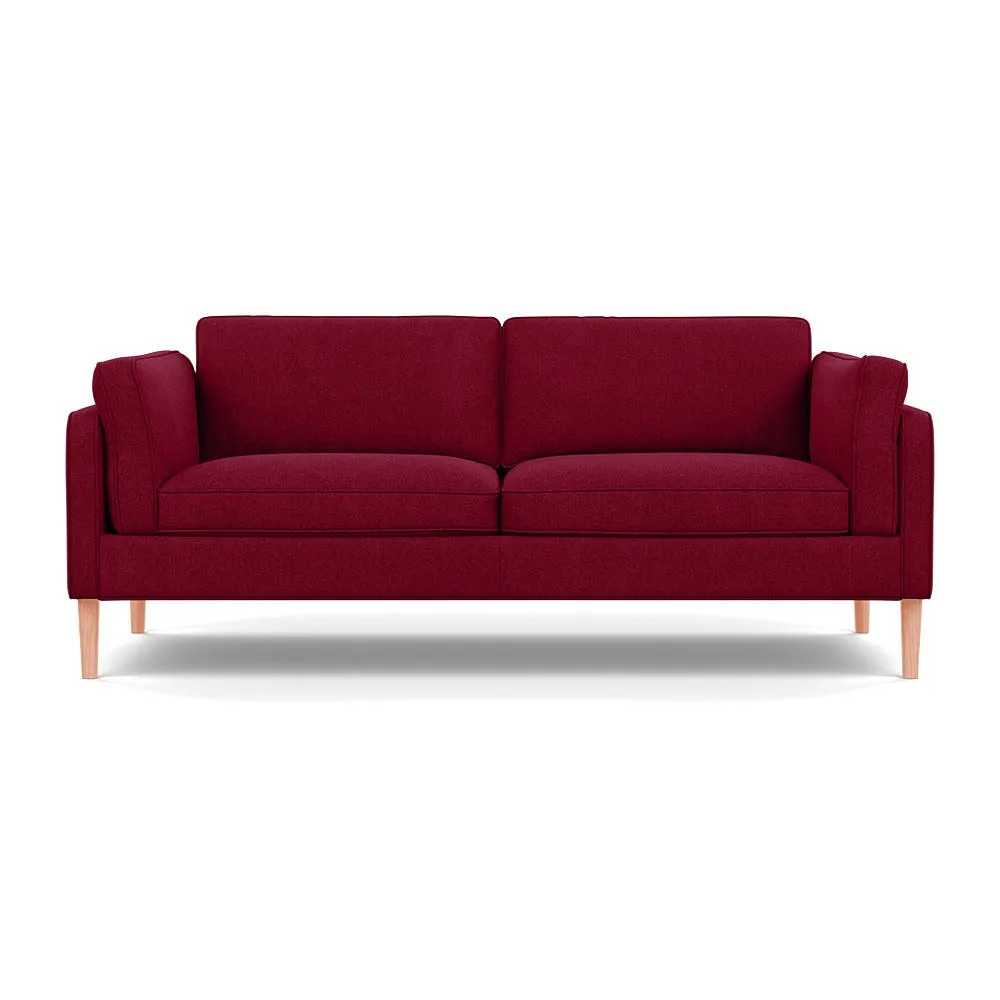 Heal's Sonno 3 Str Sofa St Moritz Wool Red 74 Natural Feet 1