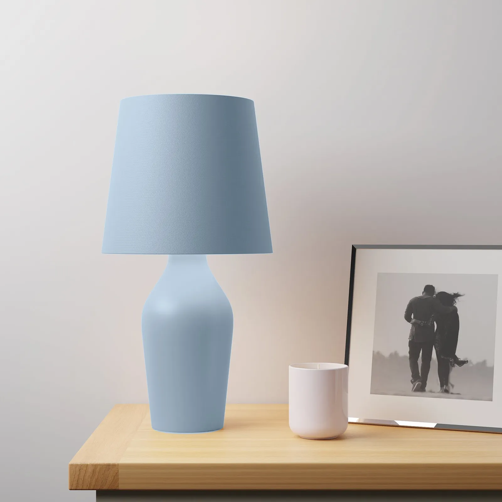Ava Stoneware Ashley Blue Table Lamp Blue